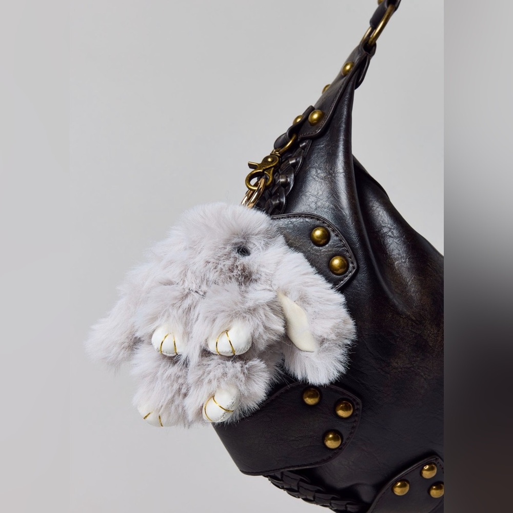 Fluffy Bunny Keychain Bag Charm